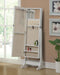 Zayas Storage Jewelry Cheval Mirror White - National Warehouse Furniture (Buffalo, NY)