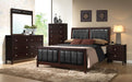 Carlton Eastern King Upholstered Bed Cappuccino and Black - National Warehouse Furniture (Buffalo, NY)