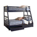 Ashton Twin Over Full 2-drawer Bunk Bed Cappuccino, White, Navy, Honey, & Brown - National Warehouse Furniture (Buffalo, NY)