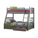 Ashton Twin Over Full 2-drawer Bunk Bed Cappuccino, White, Navy, Honey, & Brown - National Warehouse Furniture (Buffalo, NY)