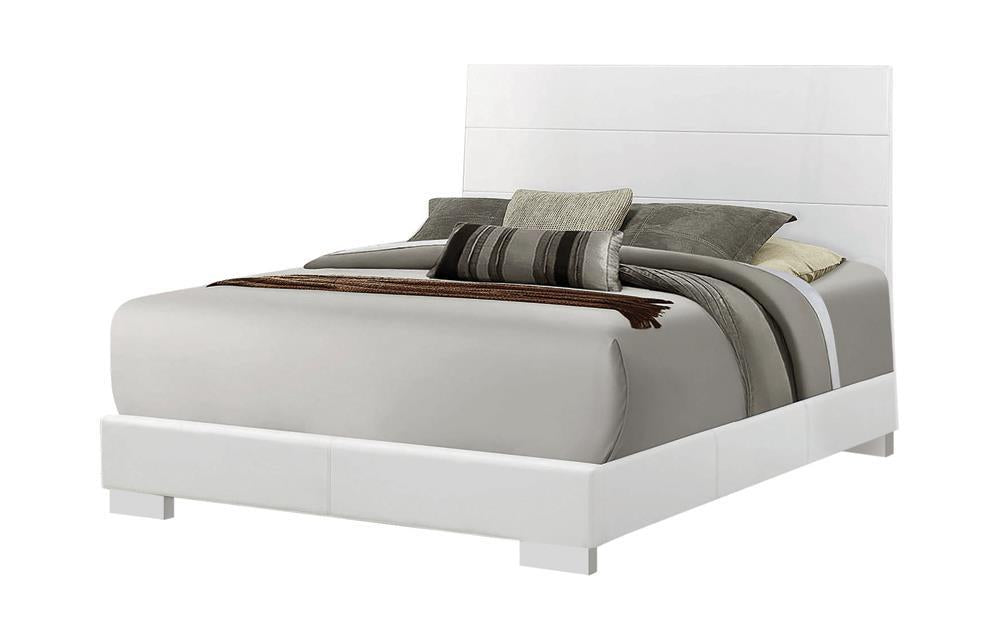 Felicity Eastern King, Queen, & Cal.King Panel Bed Glossy White - National Warehouse Furniture (Buffalo, NY)