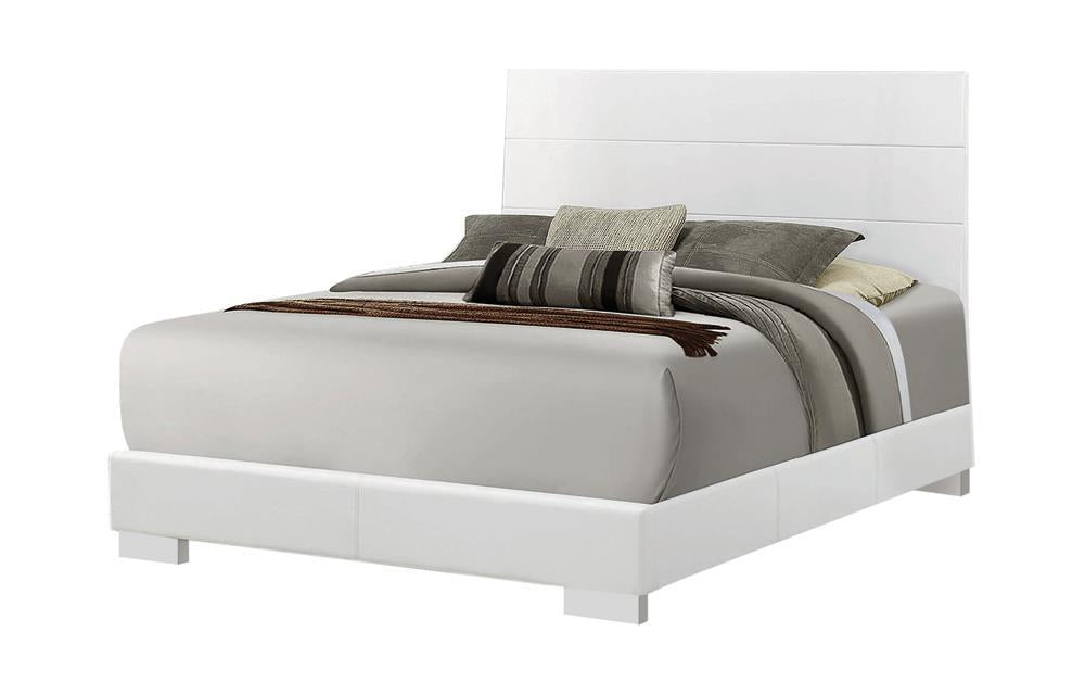Felicity Eastern King, Queen, & Cal.King Panel Bed Glossy White - National Warehouse Furniture (Buffalo, NY)