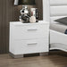Felicity 2-drawer Nightstand Glossy White - National Warehouse Furniture (Buffalo, NY)
