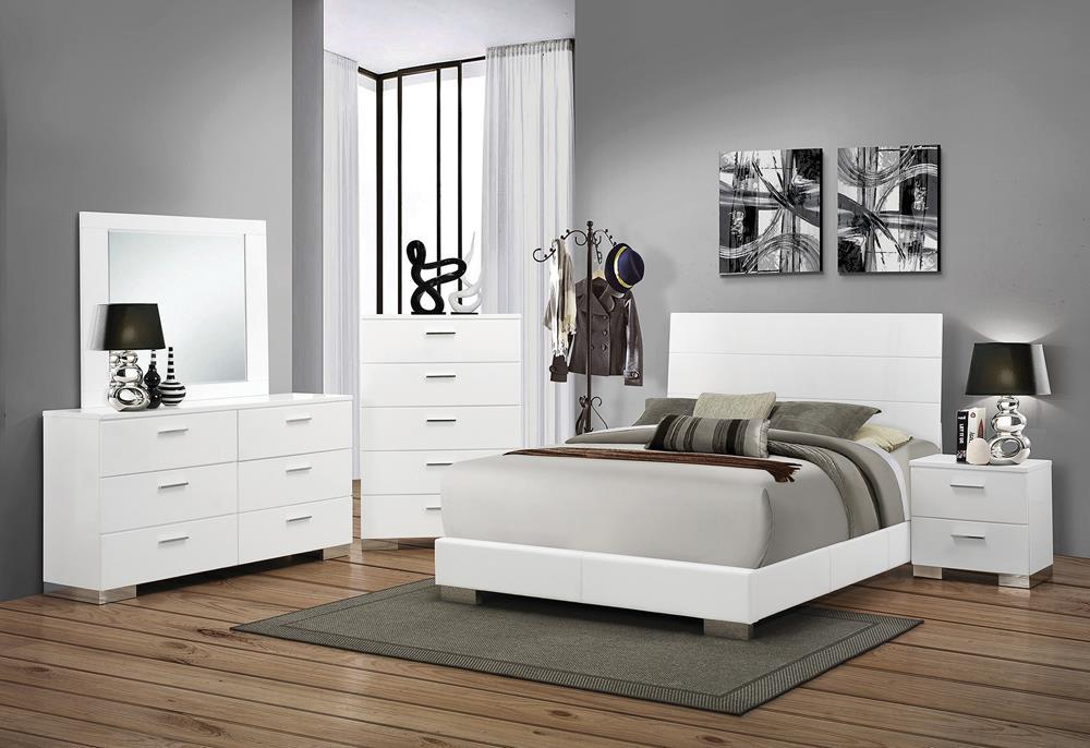 Felicity 6-drawer Dresser Glossy White - National Warehouse Furniture (Buffalo, NY)