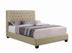Chloe Tufted Upholstered California King Bed Oatmeal - National Warehouse Furniture (Buffalo, NY)
