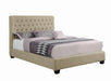 Chloe Tufted Upholstered Queen Bed Oatmeal - National Warehouse Furniture (Buffalo, NY)