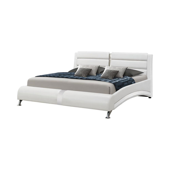 Jeremaine California King, E.King, & Queen Upholstered Bed White - National Warehouse Furniture (Buffalo, NY)