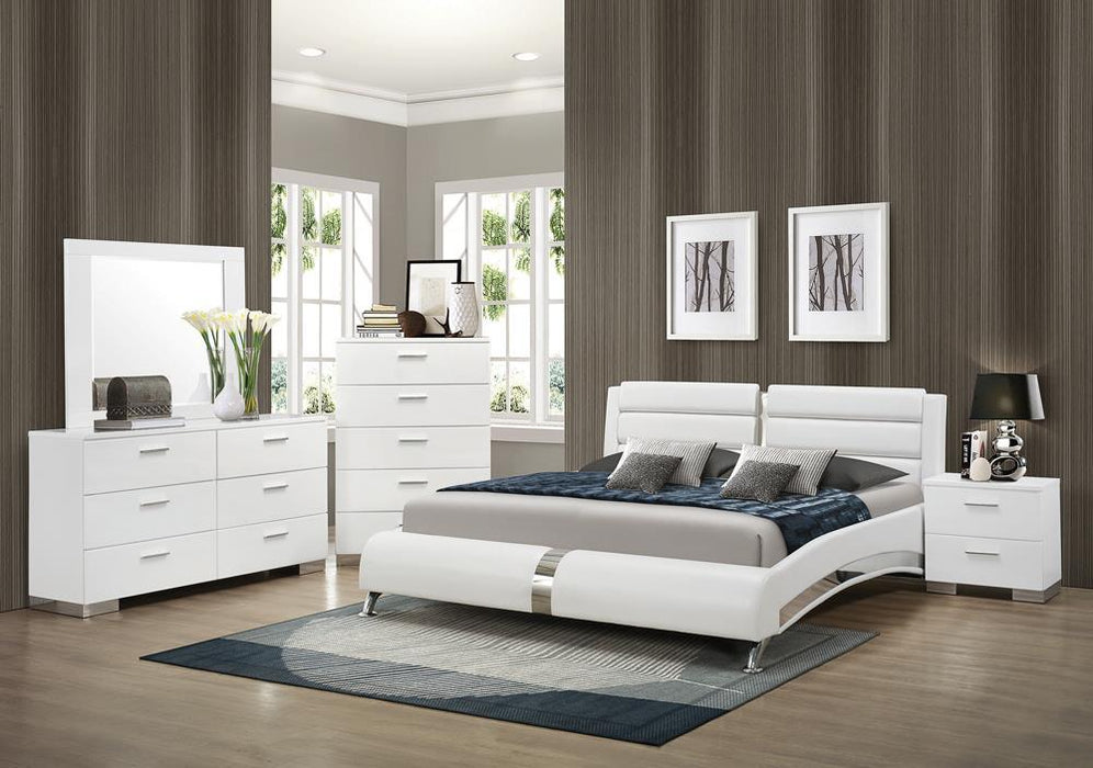 Jeremaine California King, E.King, & Queen Upholstered Bed White - National Warehouse Furniture (Buffalo, NY)