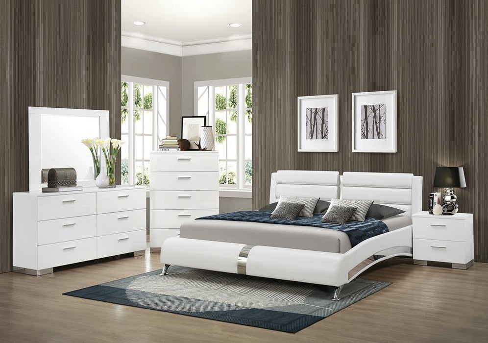 Jeremaine California King, E.King, & Queen Upholstered Bed White - National Warehouse Furniture (Buffalo, NY)