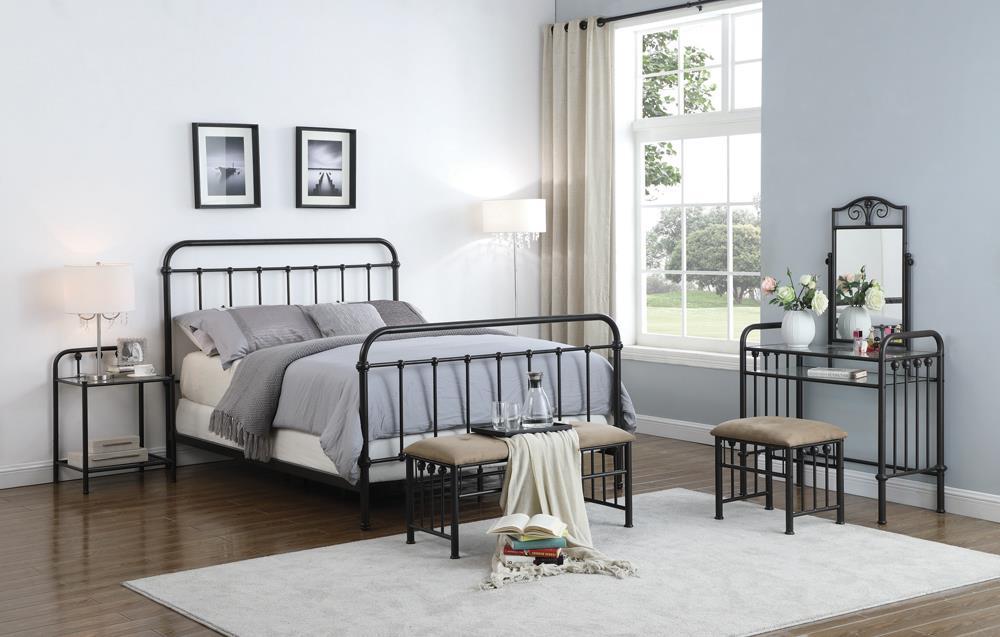 Livingston California King, E.King, & Queen Panel Metal Bed Dark Bronze - National Warehouse Furniture (Buffalo, NY)