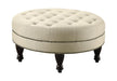 Elchin Round Upholstered Tufted Ottoman Oatmeal - National Warehouse Furniture (Buffalo, NY)