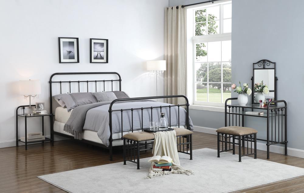 Livingston California King, E.King, & Queen Panel Metal Bed Dark Bronze - National Warehouse Furniture (Buffalo, NY)