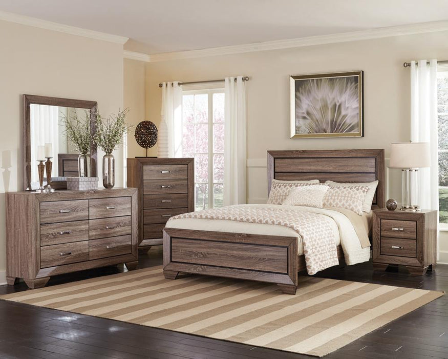 Kauffman California King, E.king, & Queen Panel Bed Washed Taupe - National Warehouse Furniture (Buffalo, NY)