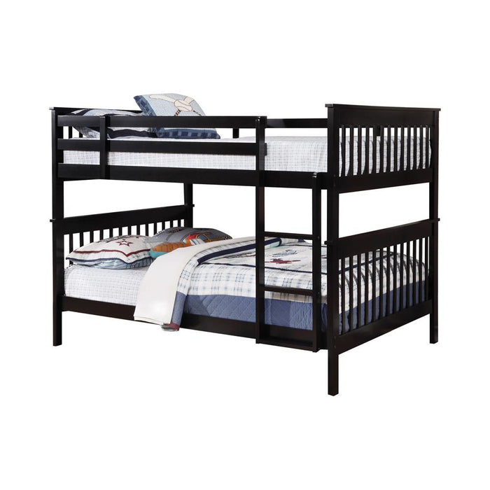 Chapman Full Over Full & Twin Over Full Bunk Bed Black & White - National Warehouse Furniture (Buffalo, NY)