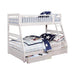 Ashton Twin Over Full 2-drawer Bunk Bed Cappuccino, White, Navy, Honey, & Brown - National Warehouse Furniture (Buffalo, NY)