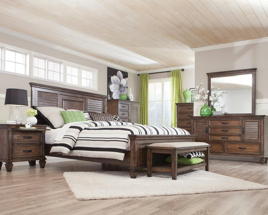 Franco Eastern King & Queen Panel Bed Antique White & Oak - National Warehouse Furniture (Buffalo, NY)
