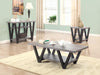 Stevens V-shaped Sofa Table Black and Antique Grey - National Warehouse Furniture (Buffalo, NY)
