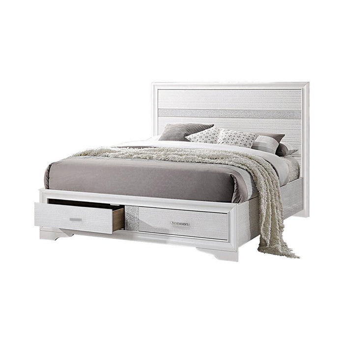 Miranda California King. E.King, & Queen 2-drawer Storage Bed Black & White - National Warehouse Furniture (Buffalo, NY)