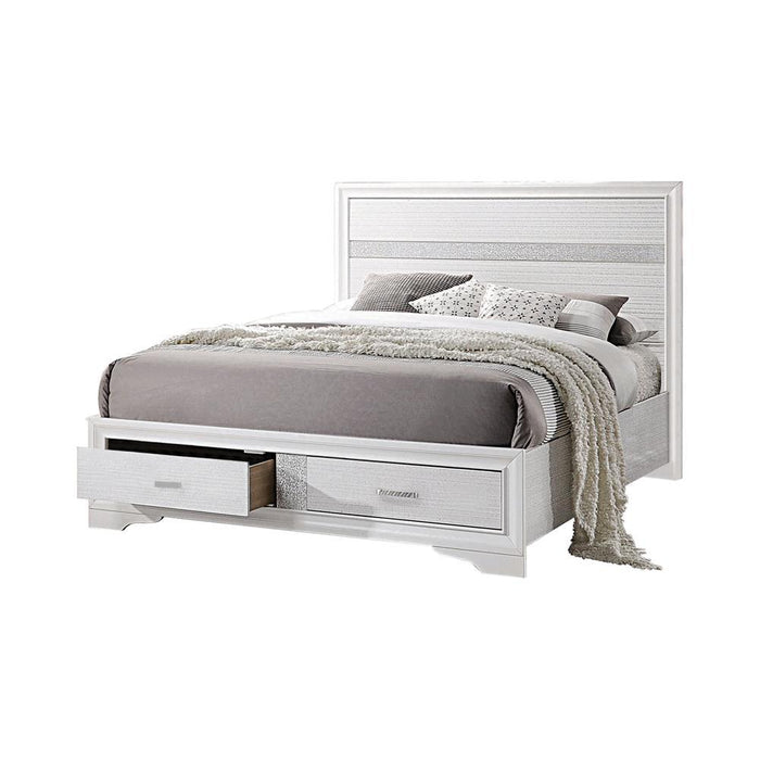 Miranda California King. E.King, & Queen 2-drawer Storage Bed Black & White - National Warehouse Furniture (Buffalo, NY)