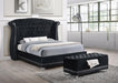 Barzini California King, E.King, & Queen Tufted Upholstered Bed Black - National Warehouse Furniture (Buffalo, NY)