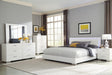 Felicity Queen Panel Bed with LED Lighting Glossy White - National Warehouse Furniture (Buffalo, NY)