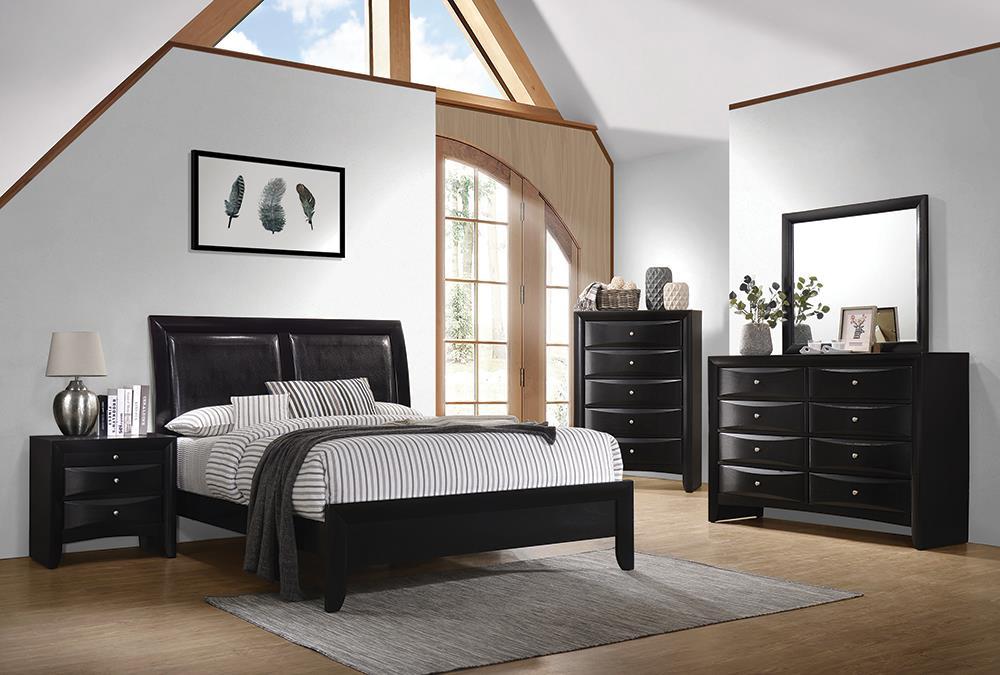 Briana Queen Upholstered Panel Bed Black - National Warehouse Furniture (Buffalo, NY)