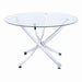 Beckham Round Dining Table Chrome and Clear - National Warehouse Furniture (Buffalo, NY)
