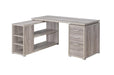 Yvette L-shape Office Desk Grey Driftwood - National Warehouse Furniture (Buffalo, NY)