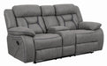 Higgins Pillow Top Arm Motion Loveseat with Console Grey - National Warehouse Furniture (Buffalo, NY)