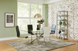 Carmelo X-shaped Dining Table Chrome and Clear - National Warehouse Furniture (Buffalo, NY)