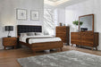 Robyn California King, E.King, & Queen Bed with Upholstered Headboard Dark Walnut - National Warehouse Furniture (Buffalo, NY)