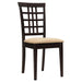 Kelso Lattice Back Dining Chairs Cappuccino (Set of 2) - National Warehouse Furniture (Buffalo, NY)
