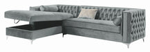 Bellaire Button-tufted Upholstered Sectional Silver - National Warehouse Furniture (Buffalo, NY)