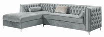 Bellaire Button-tufted Upholstered Sectional Silver - National Warehouse Furniture (Buffalo, NY)