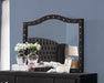 Deanna Button Tufted Dresser Mirror Black - National Warehouse Furniture (Buffalo, NY)