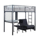 Jenner Twin Futon Workstation Loft Bed Black - National Warehouse Furniture (Buffalo, NY)
