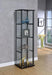 Cyclamen 4-shelf Glass Curio Cabinet Black and Clear - National Warehouse Furniture (Buffalo, NY)