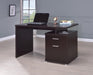Irving 2-drawer Office Desk with Cabinet Cappuccino - National Warehouse Furniture (Buffalo, NY)