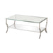 Saide Rectangular Coffee Table with Mirrored Shelf Chrome - National Warehouse Furniture (Buffalo, NY)