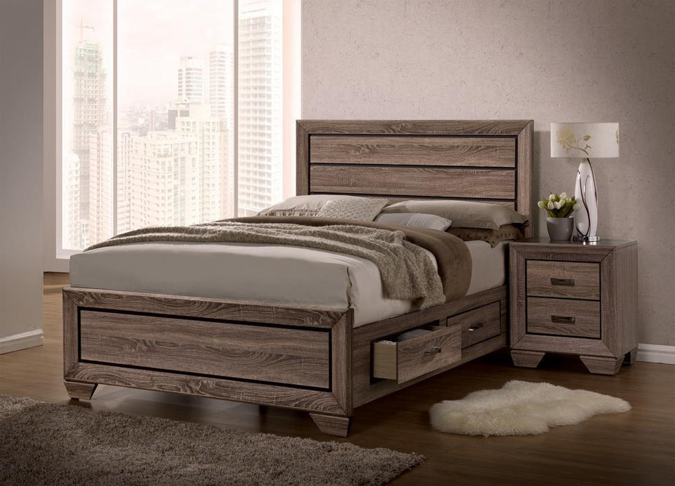 Kauffman Eastern King Panel Bed Washed Taupe - National Warehouse Furniture (Buffalo, NY)
