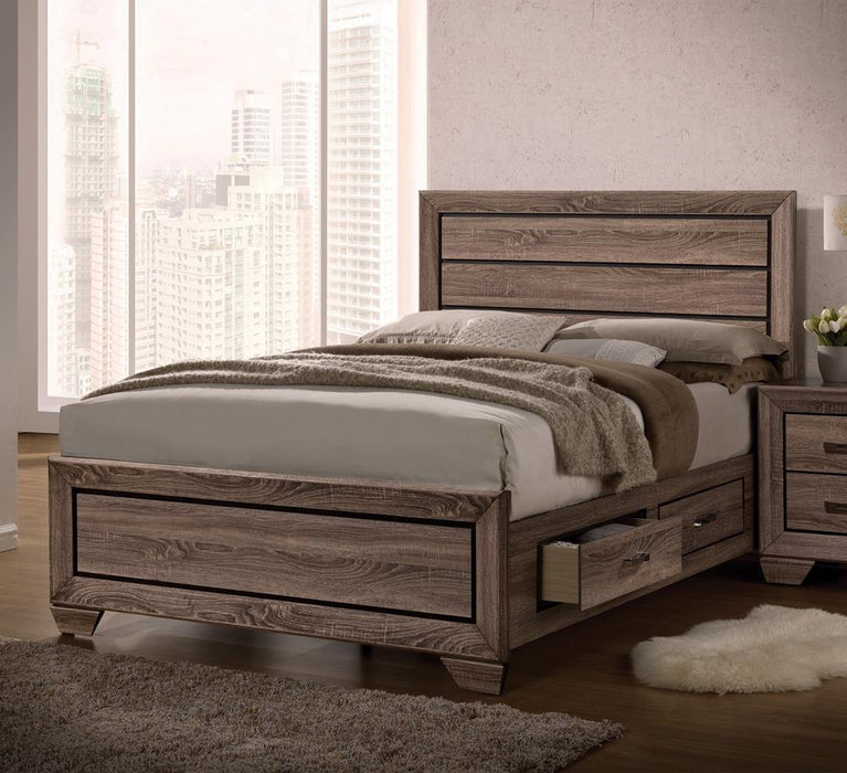 Kauffman California King, E.king, & Queen Panel Bed Washed Taupe - National Warehouse Furniture (Buffalo, NY)