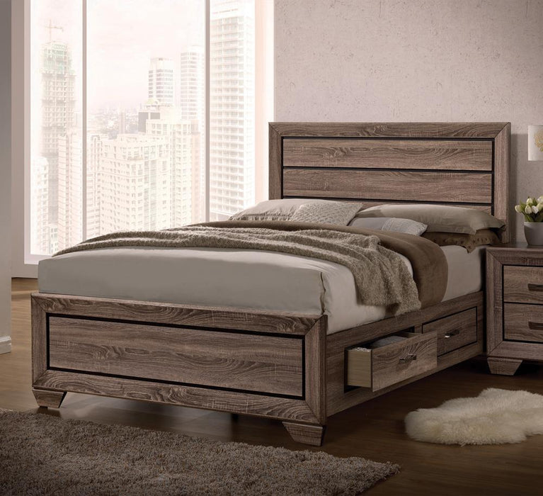 Kauffman California King, E.king, & Queen Panel Bed Washed Taupe - National Warehouse Furniture (Buffalo, NY)