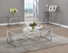 Lille Glass Top Rectangular Coffee Table Accents Chrome - National Warehouse Furniture (Buffalo, NY)
