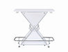 Atoka X-shaped Bar Unit with Wine Bottle Storage Glossy White - National Warehouse Furniture (Buffalo, NY)