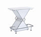 Atoka X-shaped Bar Unit with Wine Bottle Storage Glossy White - National Warehouse Furniture (Buffalo, NY)