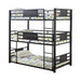 Rogen Twin Triple Bunk Bed Dark Bronze - National Warehouse Furniture (Buffalo, NY)