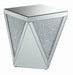 Amore Square End Table with Triangle Detailing Silver and Clear Mirror - National Warehouse Furniture (Buffalo, NY)