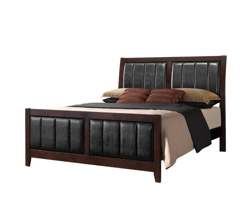 Carlton Full & Twin Upholstered Panel Bed Cappuccino and Black - National Warehouse Furniture (Buffalo, NY)