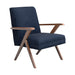 Cheryl Wooden Arms Accent Chair Dark Blue and Walnut - National Warehouse Furniture (Buffalo, NY)