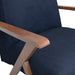 Cheryl Wooden Arms Accent Chair Dark Blue and Walnut - National Warehouse Furniture (Buffalo, NY)